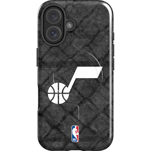 NBA Utah Jazz Black Rust iPhone 16 Magsafe Impact Case
