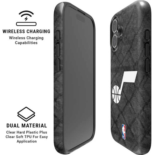 NBA Utah Jazz Black Rust iPhone 16 Magsafe Impact Case