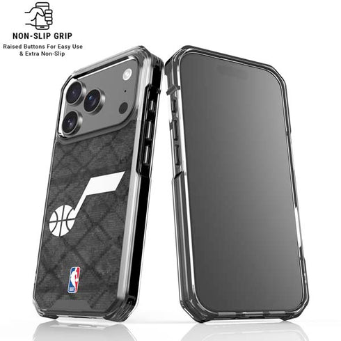 NBA Utah Jazz Black Rust iPhone 17 Pro Clear Case