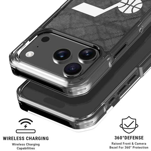 NBA Utah Jazz Black Rust iPhone 18 Pro Clear Case
