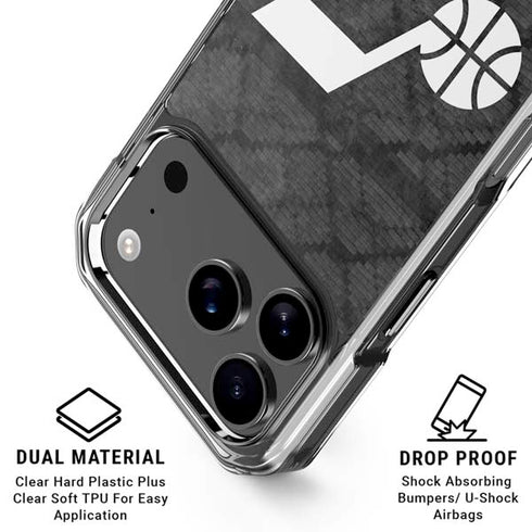 NBA Utah Jazz Black Rust iPhone 18 Pro Clear Case