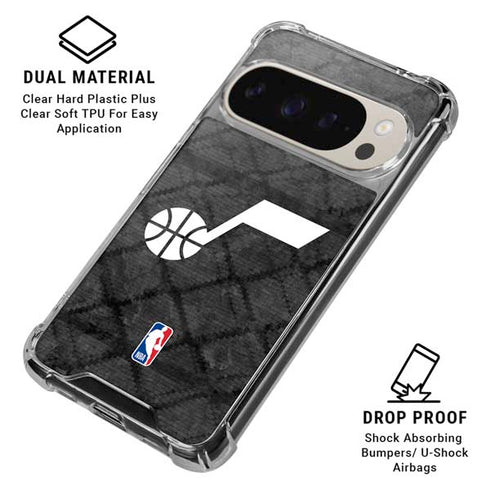 NBA Utah Jazz Black Rust Pixel 9/9 Pro Clear Case