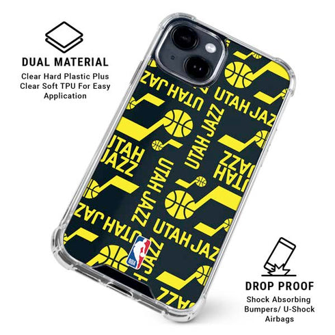 NBA Utah Jazz Blast iPhone 15 Clear Case