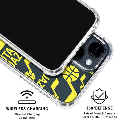 NBA Utah Jazz Blast iPhone 15 Clear Case