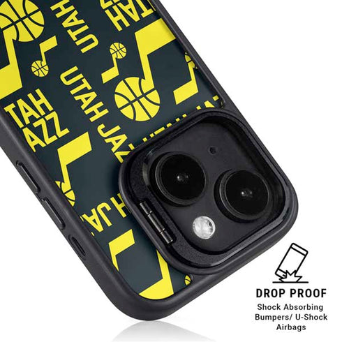 NBA Utah Jazz Blast iPhone 15 Plus Kickstand Case