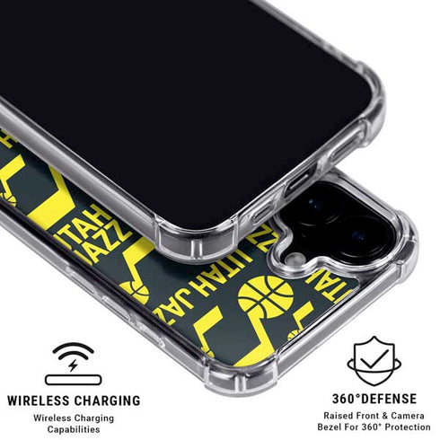 NBA Utah Jazz Blast iPhone 16 Plus Clear Case