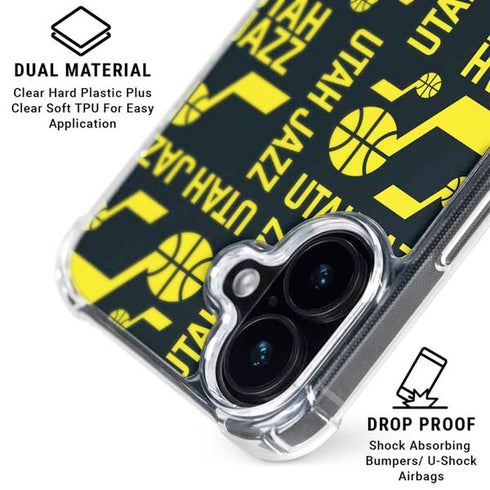 NBA Utah Jazz Blast iPhone 16 Plus Clear Case