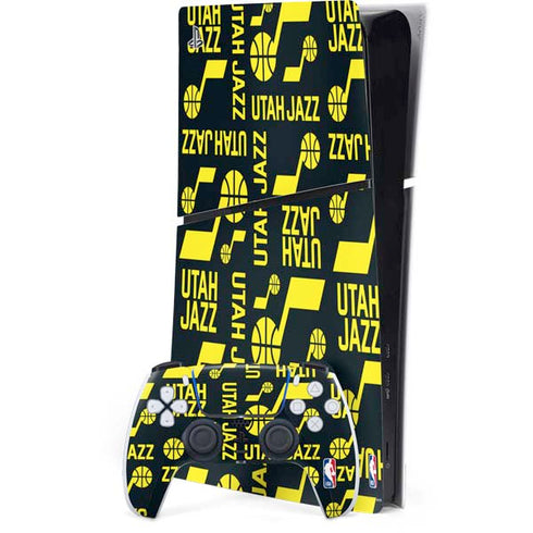 NBA Utah Jazz Blast PS5 Slim Digital Edition Bundle Skin