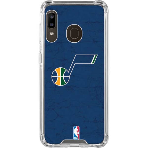 NBA Utah Jazz Yellow Texture Galaxy A30 Clear Case