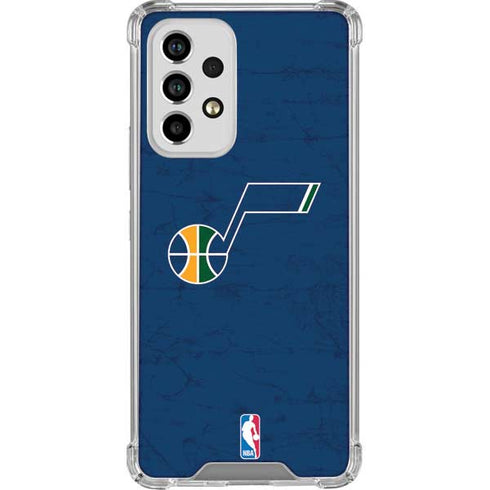 NBA Utah Jazz Yellow Texture Galaxy A53 5G Clear Case