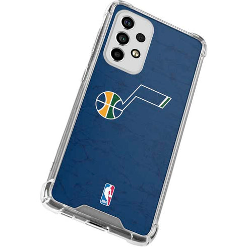 NBA Utah Jazz Yellow Texture Galaxy A53 5G Clear Case