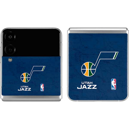 NBA Utah Jazz Yellow Texture Galaxy Z Flip4 5G Skin