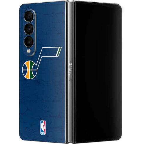 NBA Utah Jazz Yellow Texture Galaxy Z Fold4 5G Skin