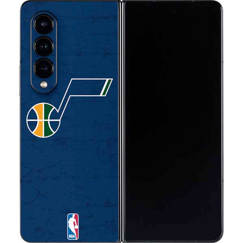 NBA Utah Jazz Yellow Texture Galaxy Z Fold4 5G Skin