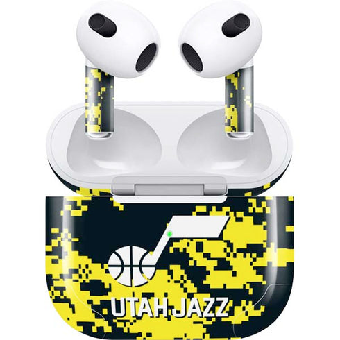 NBA Utah Jazz Grey Digi Camo Apple AirPods (3rd Gen 2021) Skin