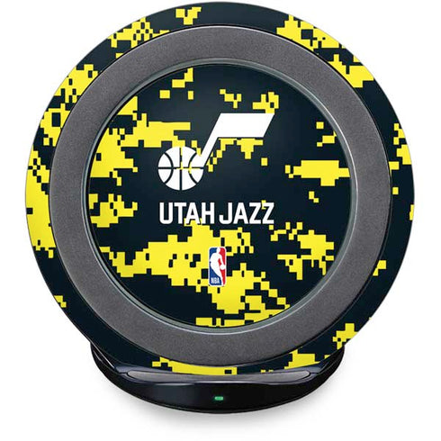 NBA Utah Jazz Grey Digi Camo Fast Charge Wireless Charging Stand Skin