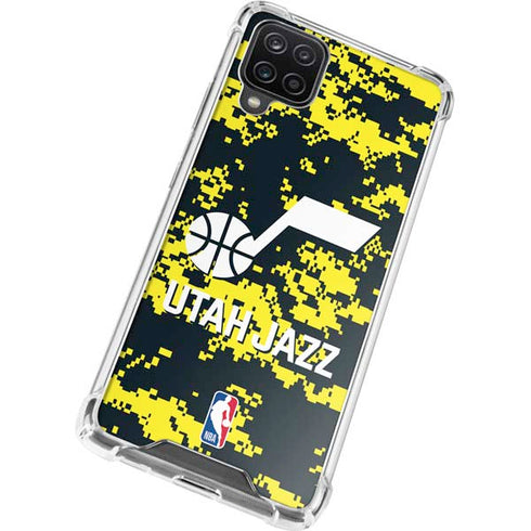 NBA Utah Jazz Grey Digi Camo Galaxy A12 Clear Case