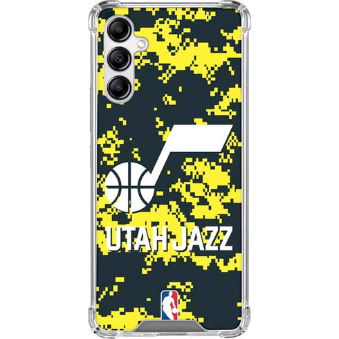NBA Utah Jazz Grey Digi Camo Galaxy A14 5G Clear Case