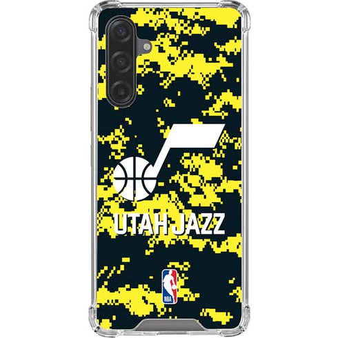 NBA Utah Jazz Grey Digi Camo Galaxy A17 Clear Case