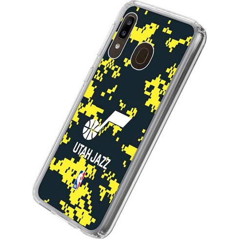 NBA Utah Jazz Grey Digi Camo Galaxy A20 Clear Case