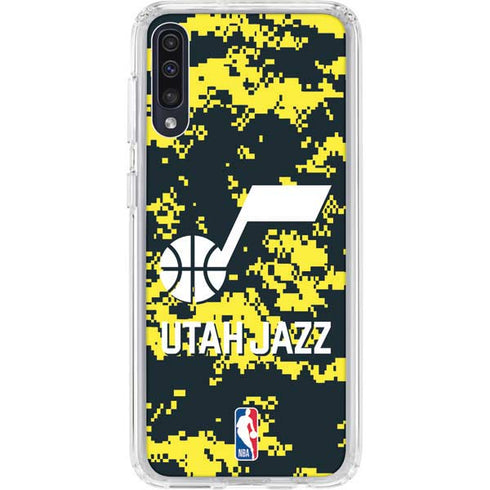 NBA Utah Jazz Grey Digi Camo Galaxy A50 Clear Case