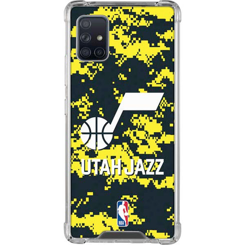 NBA Utah Jazz Grey Digi Camo Galaxy A51 5G Clear Case