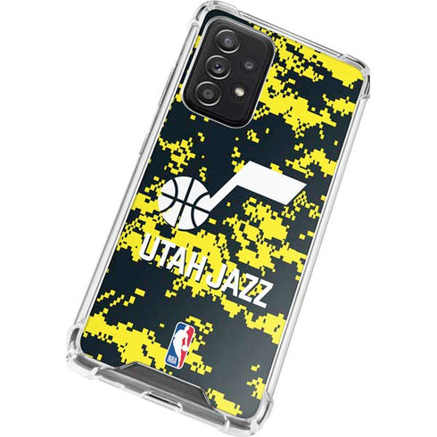 NBA Utah Jazz Grey Digi Camo Galaxy A52 5G Clear Case