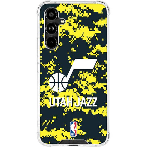 NBA Utah Jazz Grey Digi Camo Galaxy A54 5G Clear Case
