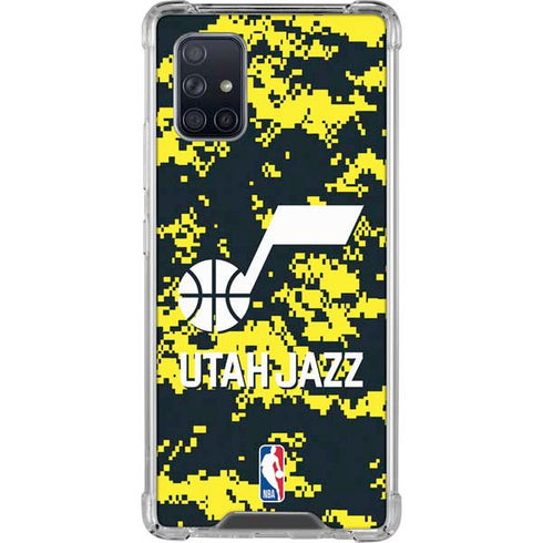 NBA Utah Jazz Grey Digi Camo Galaxy A71 5G Clear Case