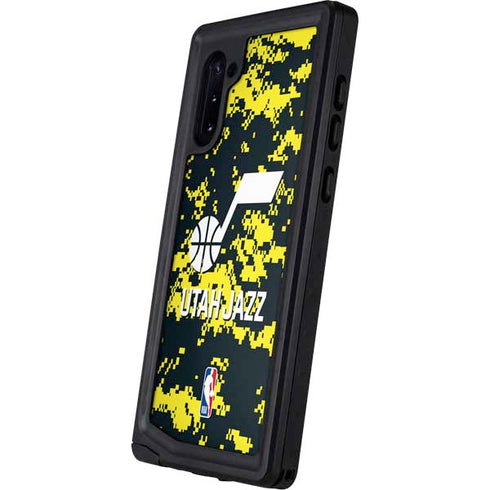 NBA Utah Jazz Grey Digi Camo Galaxy Note 10 Waterproof Case