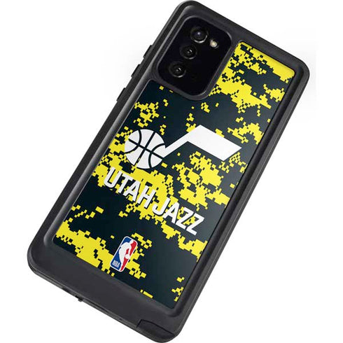 NBA Utah Jazz Grey Digi Camo Galaxy Note20 5G Waterproof Case