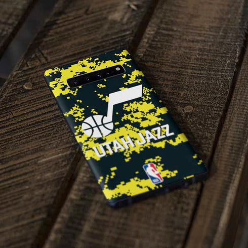 NBA Utah Jazz Grey Digi Camo Galaxy S10 Plus Skin