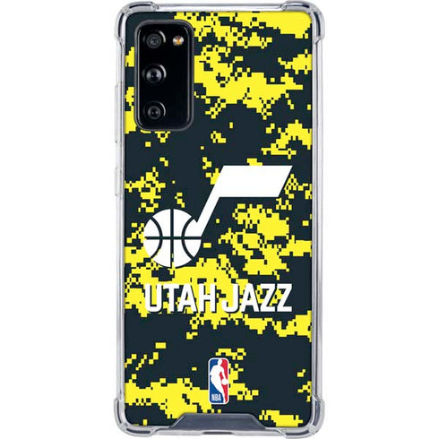 NBA Utah Jazz Grey Digi Camo Galaxy S20 FE Clear Case