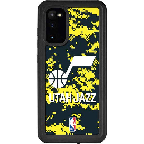 NBA Utah Jazz Grey Digi Camo Galaxy S20 Waterproof Case