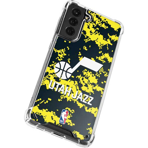 NBA Utah Jazz Grey Digi Camo Galaxy S21 5G Clear Case