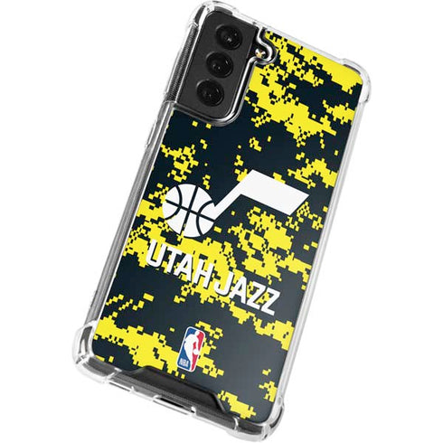 NBA Utah Jazz Grey Digi Camo Galaxy S21 FE Clear Case