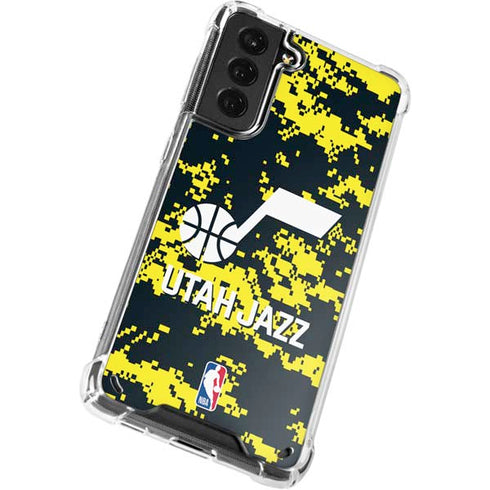 NBA Utah Jazz Grey Digi Camo Galaxy S21 Plus 5G Clear Case