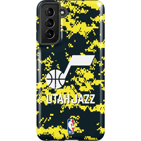 NBA Utah Jazz Grey Digi Camo Galaxy S21 Plus 5G Pro Case