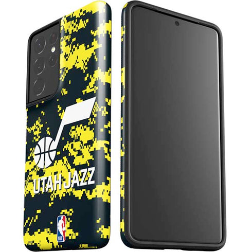 NBA Utah Jazz Grey Digi Camo Galaxy S21 Ultra 5G Pro Case