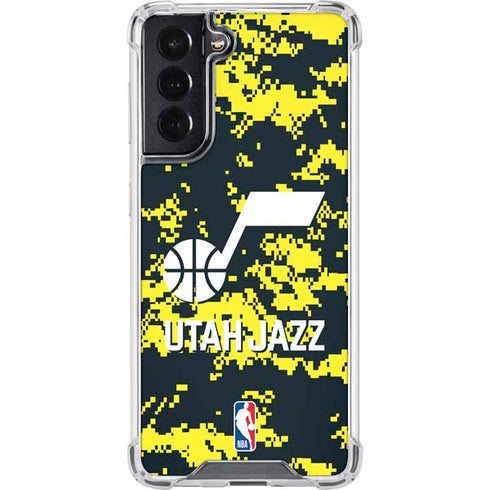 NBA Utah Jazz Grey Digi Camo Galaxy S22 Clear Case