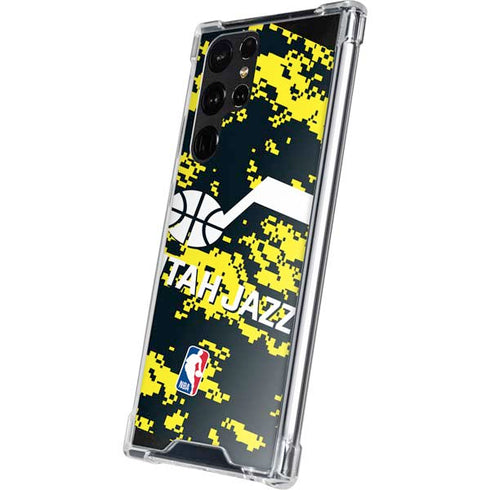 NBA Utah Jazz Grey Digi Camo Galaxy S22 Ultra Clear Case