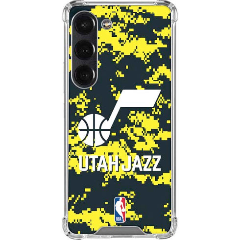 NBA Utah Jazz Grey Digi Camo Galaxy S23 Clear Case