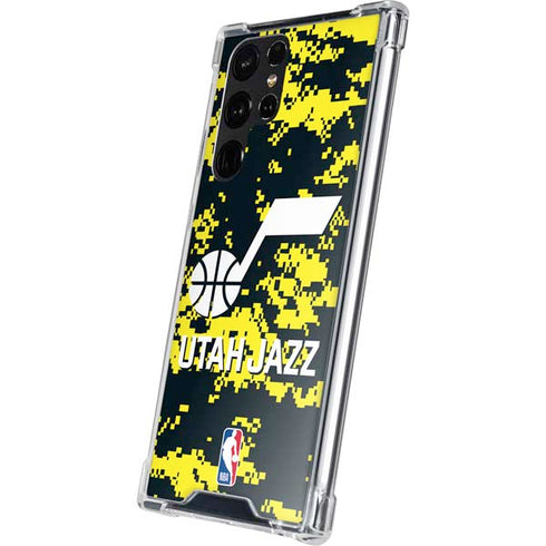 NBA Utah Jazz Grey Digi Camo Galaxy S23 Ultra Clear Case