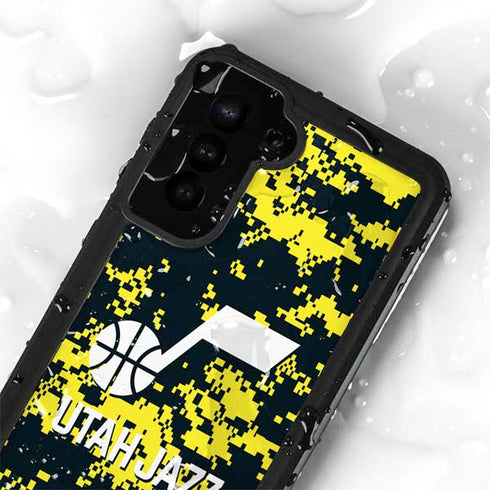 NBA Utah Jazz Grey Digi Camo Galaxy S23 Waterproof Case
