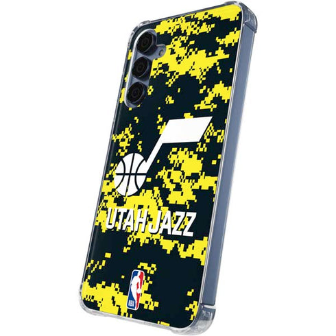 NBA Utah Jazz Grey Digi Camo Galaxy S24 Clear Case