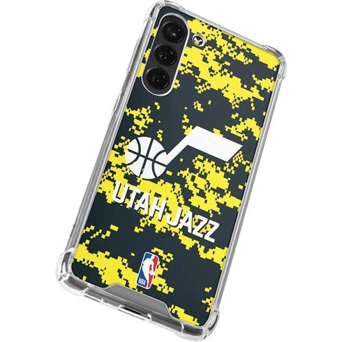 NBA Utah Jazz Grey Digi Camo Galaxy S24 FE Clear Case