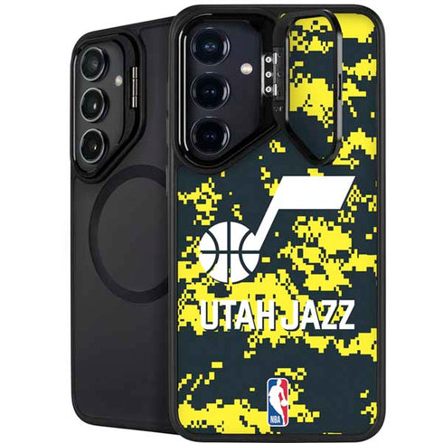 NBA Utah Jazz Grey Digi Camo Galaxy S24 FE Kickstand Case