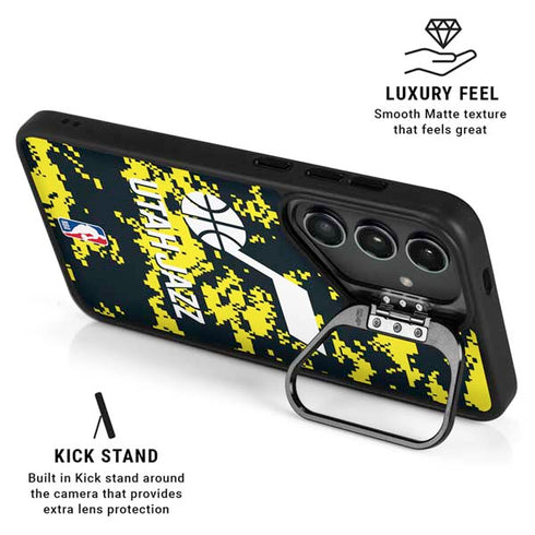 NBA Utah Jazz Grey Digi Camo Galaxy S24 FE Kickstand Case