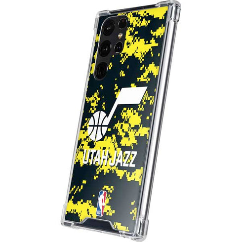 NBA Utah Jazz Grey Digi Camo Galaxy S24 Ultra Clear Case