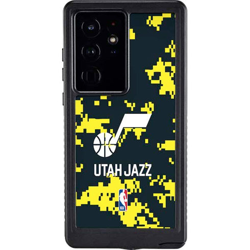 NBA Utah Jazz Grey Digi Camo Galaxy S24 Ultra Waterproof Case